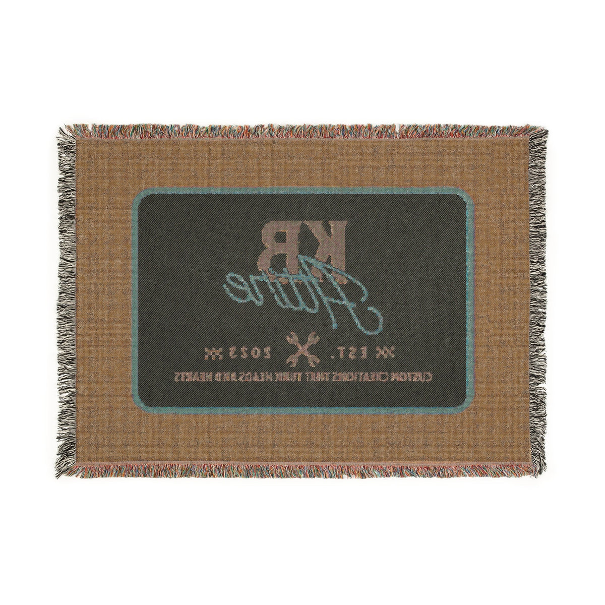 KB Attire "The Logo" Woven Blanket (Baby Blue)