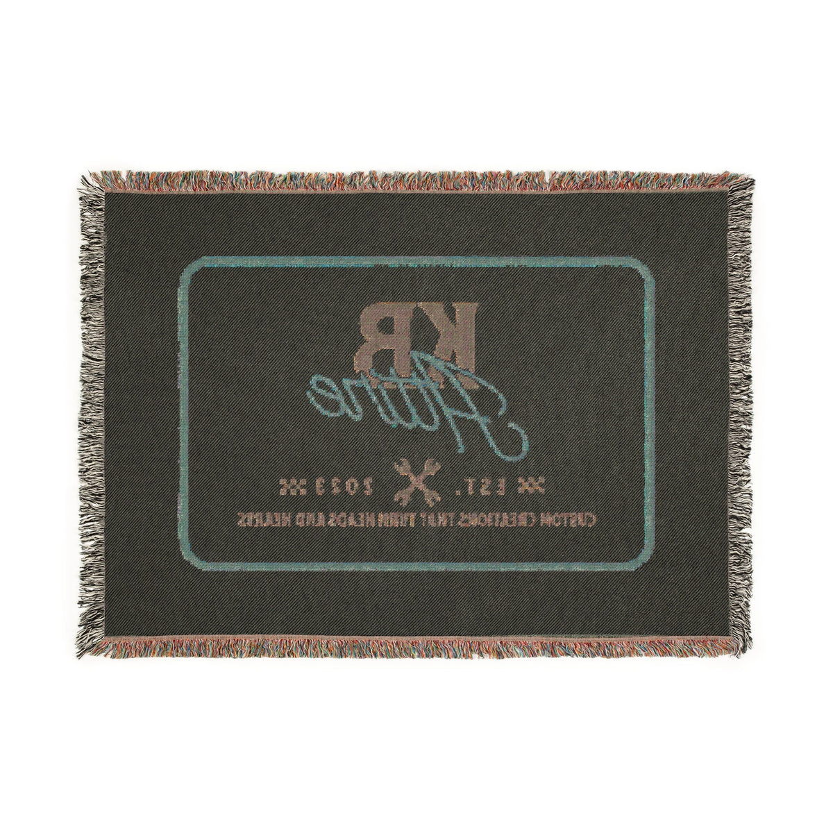 KB Attire "The Logo' Woven Blanket (White)