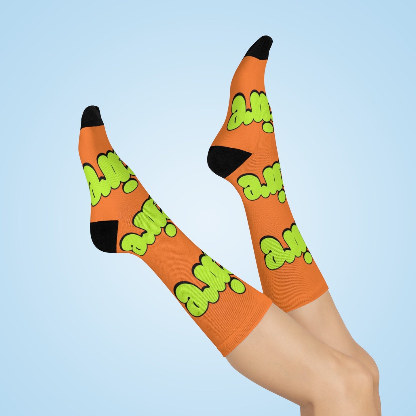 KB Attire "Cartoon" Cushioned Crew Socks (Orange)