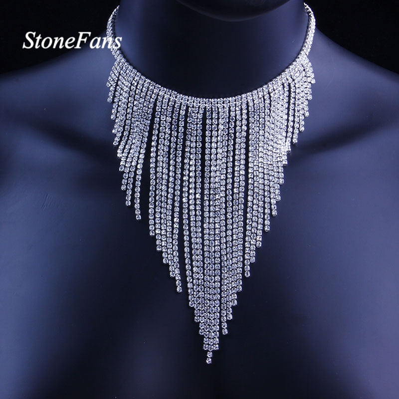 Stonefans Ethnic Long Tassel Choker