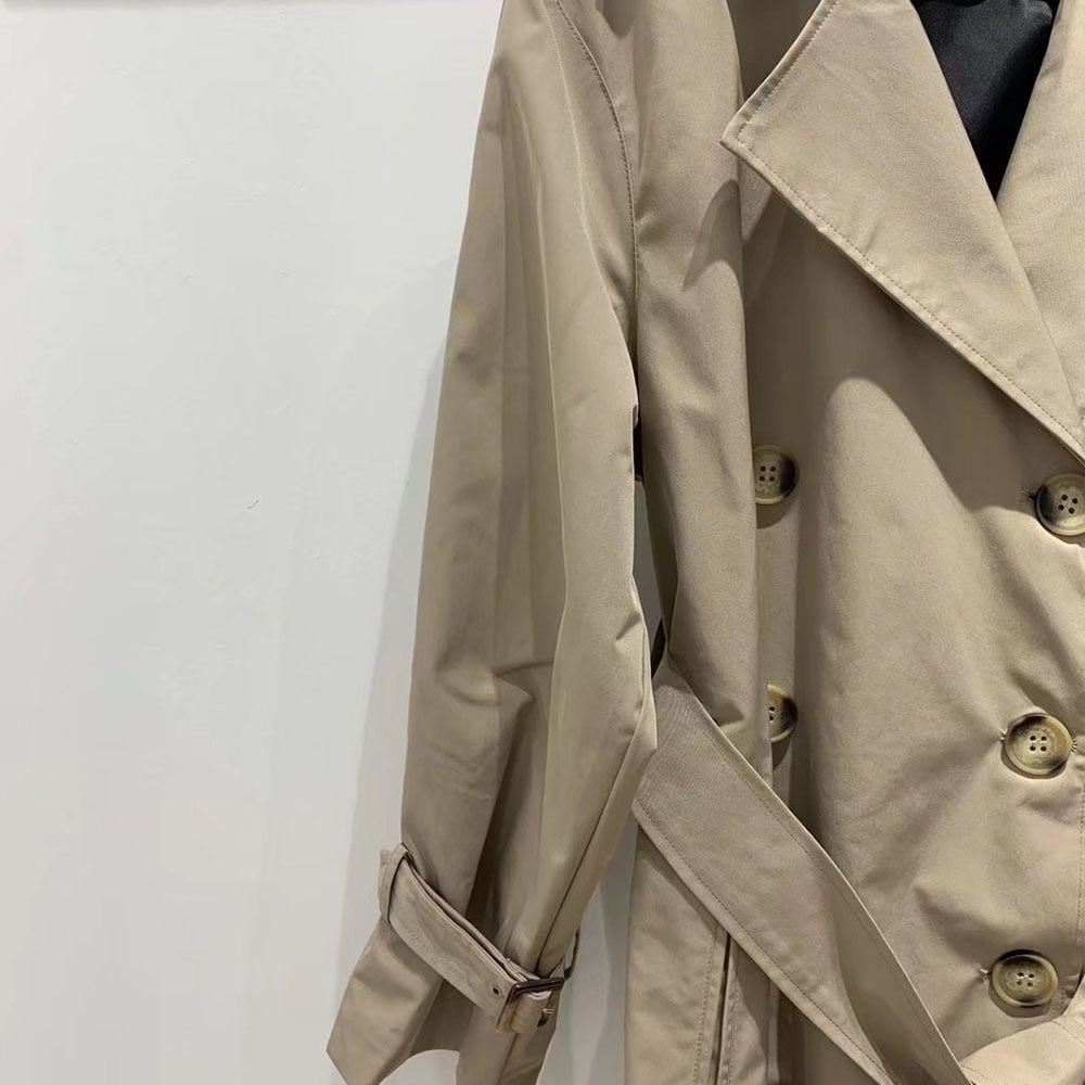 clothing retro casual loose double-breasted coat