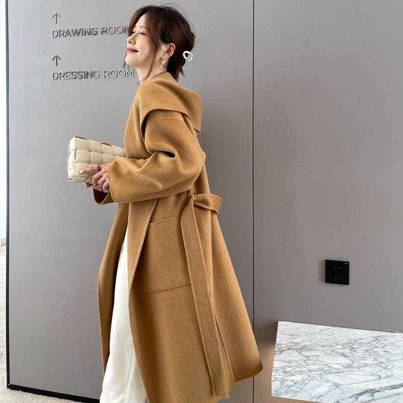 Wool Coat Hooded Fashion