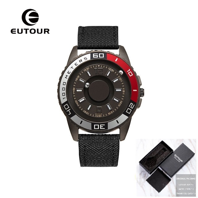 EUTOUR New innovative magnetic metal multi-function men's watch fashion sports quartz watch simple strap pilot
