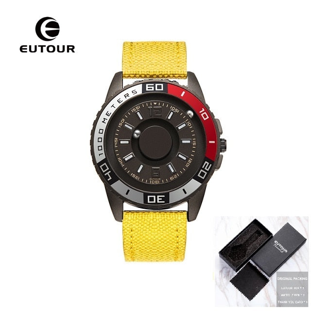 EUTOUR New innovative magnetic metal multi-function men's watch fashion sports quartz watch simple strap pilot