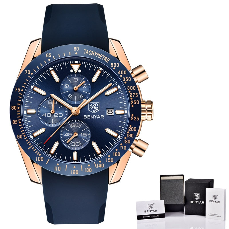 BENYAR 2021 New Men Watch Business Full Steel Quartz Top Brand Luxury Casual Waterproof Sports Male Wristwatch Relogio Masculino