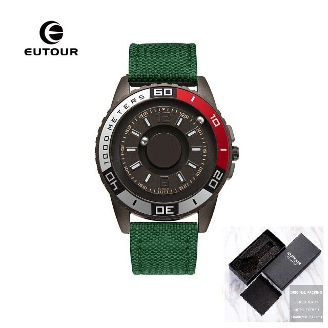 EUTOUR New innovative magnetic metal multi-function men's watch fashion sports quartz watch simple strap pilot