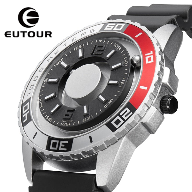 EUTOUR New innovative magnetic metal multi-function men's watch fashion sports quartz watch simple strap pilot