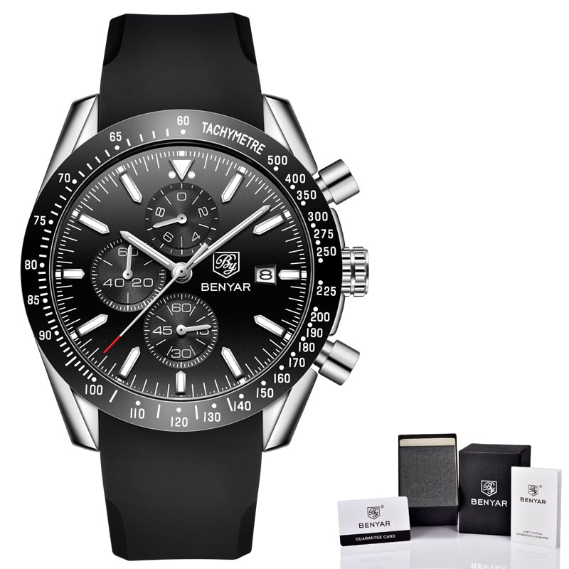 BENYAR 2021 New Men Watch Business Full Steel Quartz Top Brand Luxury Casual Waterproof Sports Male Wristwatch Relogio Masculino