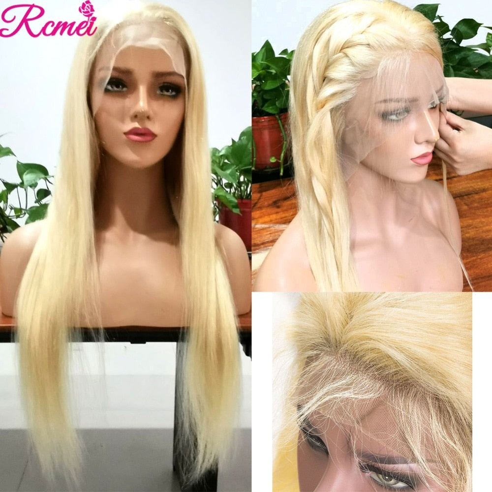 13x4 38 40 613 Blonde HD Lace Front Human Hair Wigs Straight 613 Transparent Lace Frontal Wig With leave out Hair Brazilian Remy 150%
