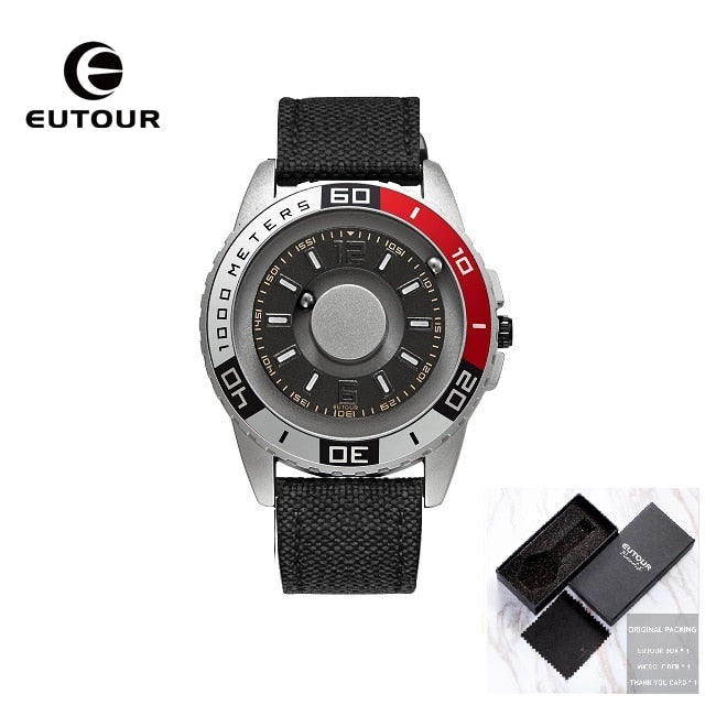 EUTOUR New innovative magnetic metal multi-function men's watch fashion sports quartz watch simple strap pilot