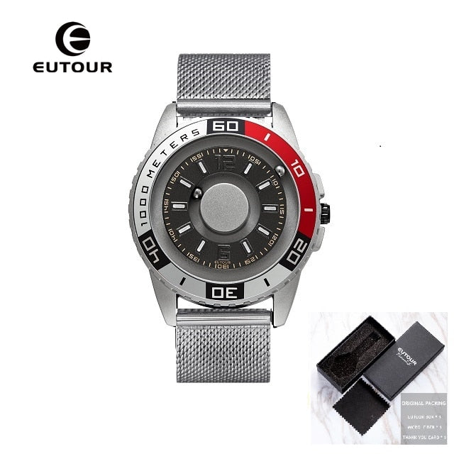EUTOUR New innovative magnetic metal multi-function men's watch fashion sports quartz watch simple strap pilot