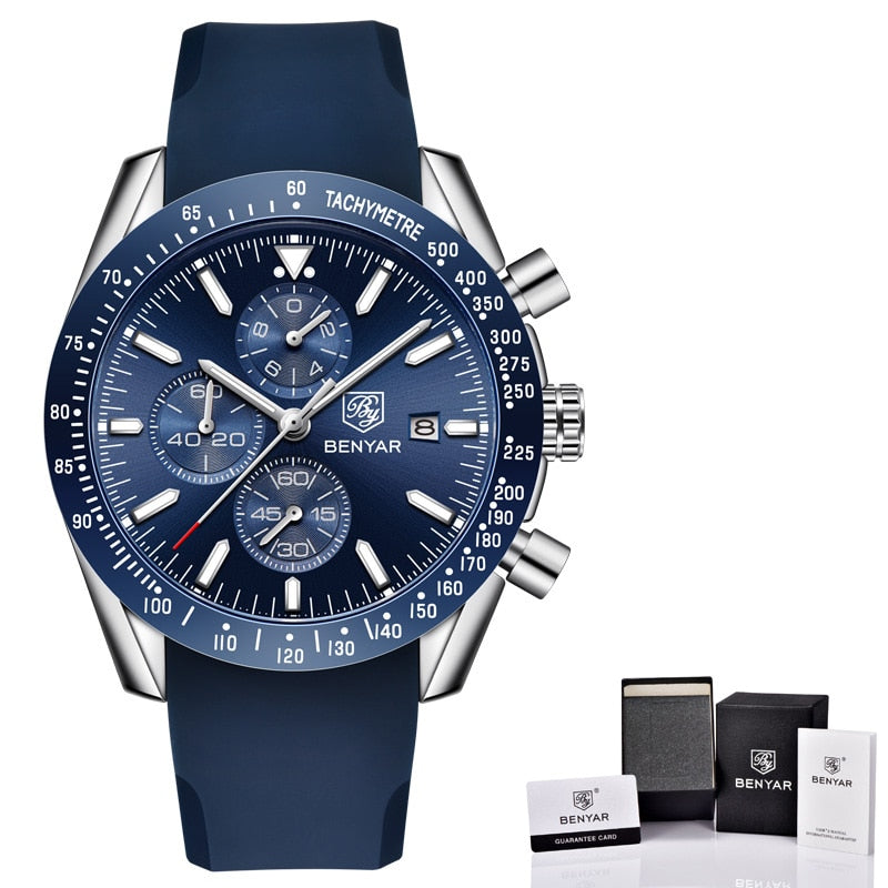 BENYAR 2021 New Men Watch Business Full Steel Quartz Top Brand Luxury Casual Waterproof Sports Male Wristwatch Relogio Masculino