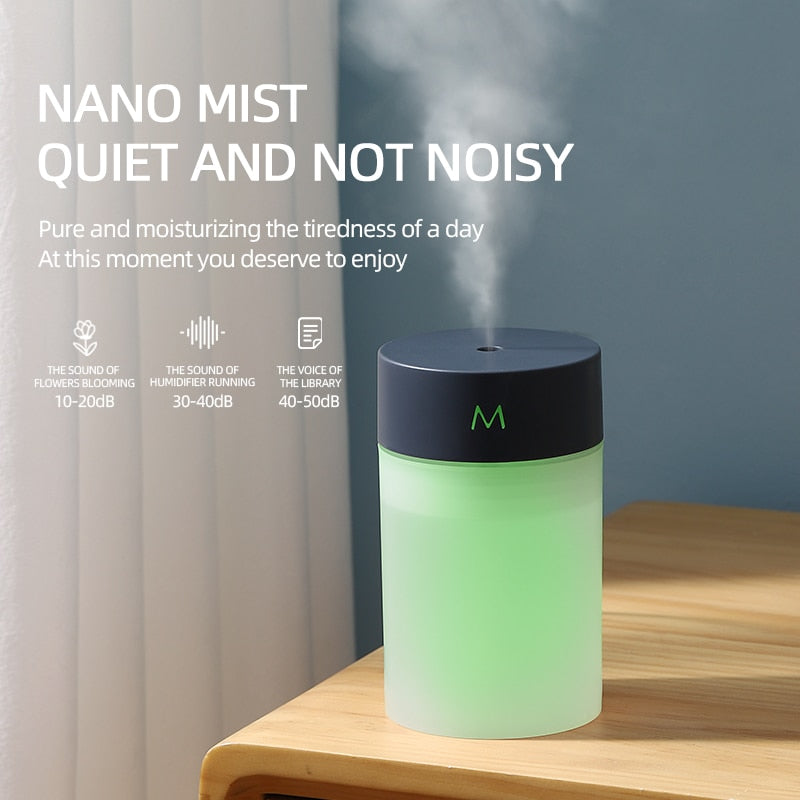 260ML Air Humidifier Ultrasonic Mini Aromatherapy Diffuser Portable Sprayer USB Essential Oil Atomizer LED Lamp for Home Car