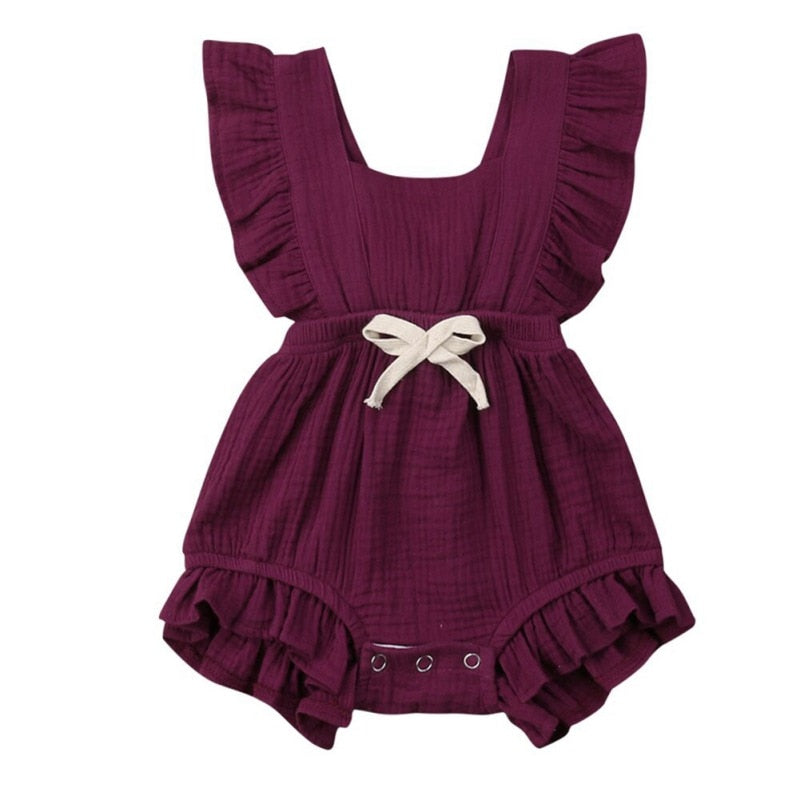 11 styles Newborn Baby Girls Ruffle Solid Color Romper Backcross Jumpsuit Outfits Sunsuit Baby Clothing