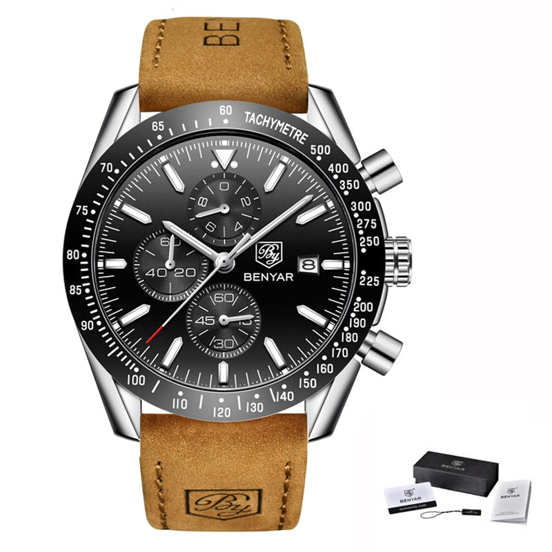 BENYAR 2021 New Men Watch Business Full Steel Quartz Top Brand Luxury Casual Waterproof Sports Male Wristwatch Relogio Masculino