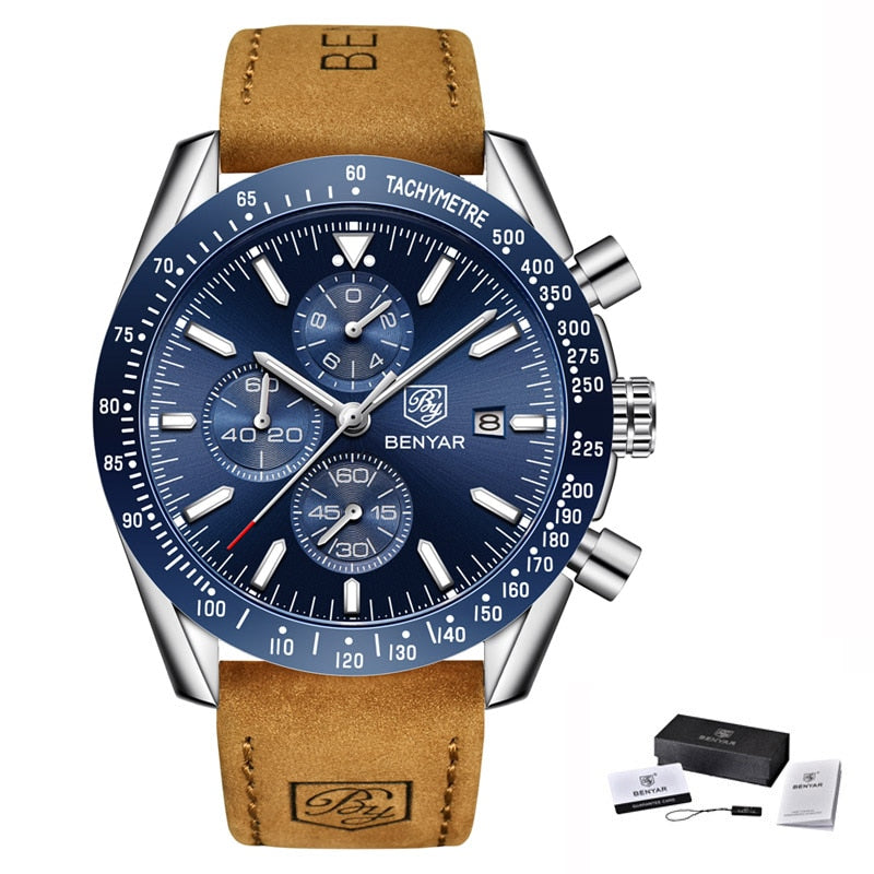 BENYAR 2021 New Men Watch Business Full Steel Quartz Top Brand Luxury Casual Waterproof Sports Male Wristwatch Relogio Masculino