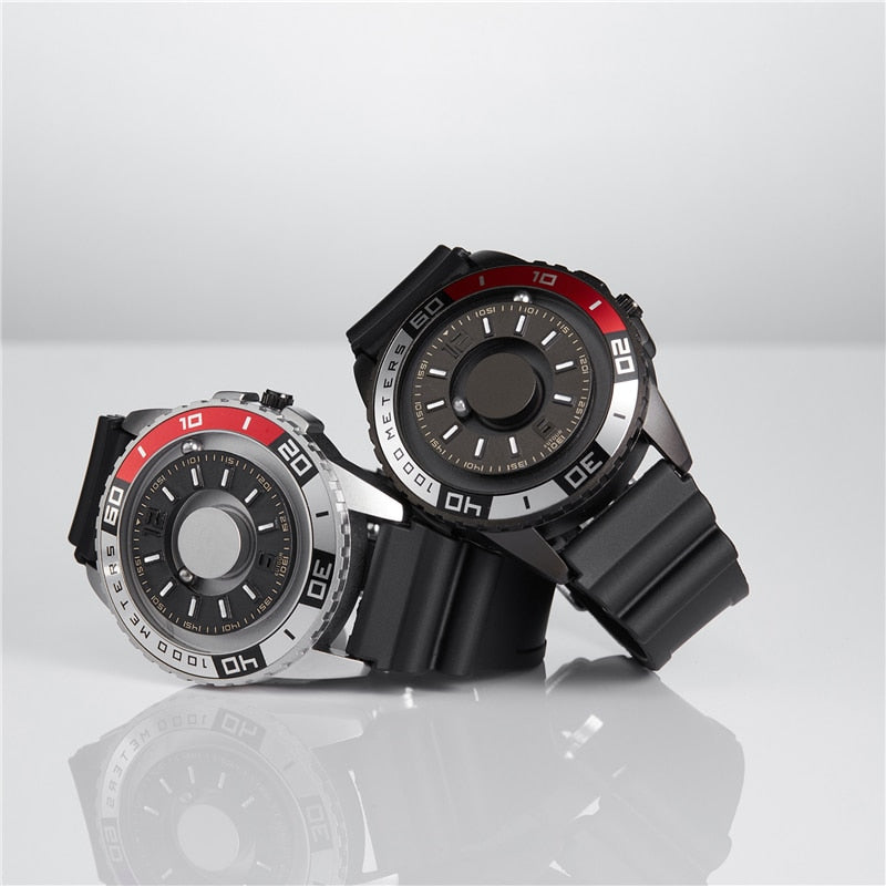 EUTOUR New innovative magnetic metal multi-function men's watch fashion sports quartz watch simple strap pilot