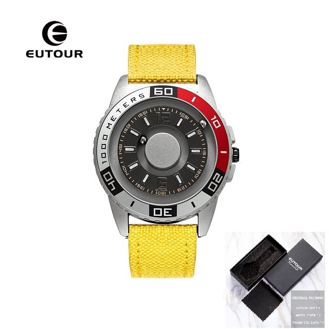 EUTOUR New innovative magnetic metal multi-function men's watch fashion sports quartz watch simple strap pilot