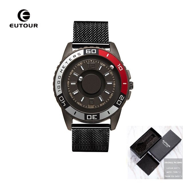 EUTOUR New innovative magnetic metal multi-function men's watch fashion sports quartz watch simple strap pilot