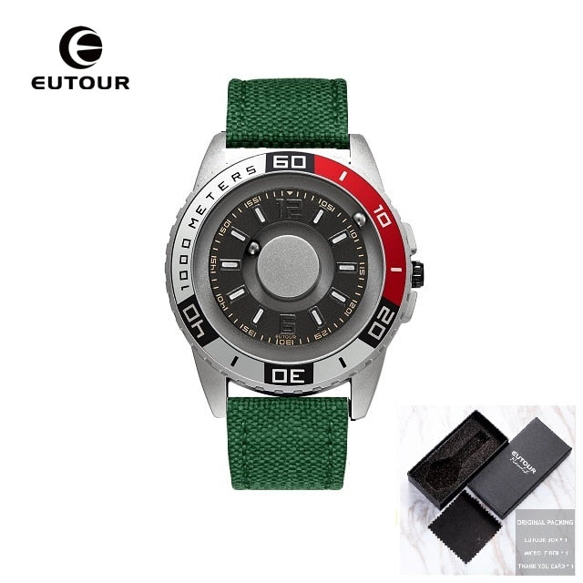 EUTOUR New innovative magnetic metal multi-function men's watch fashion sports quartz watch simple strap pilot