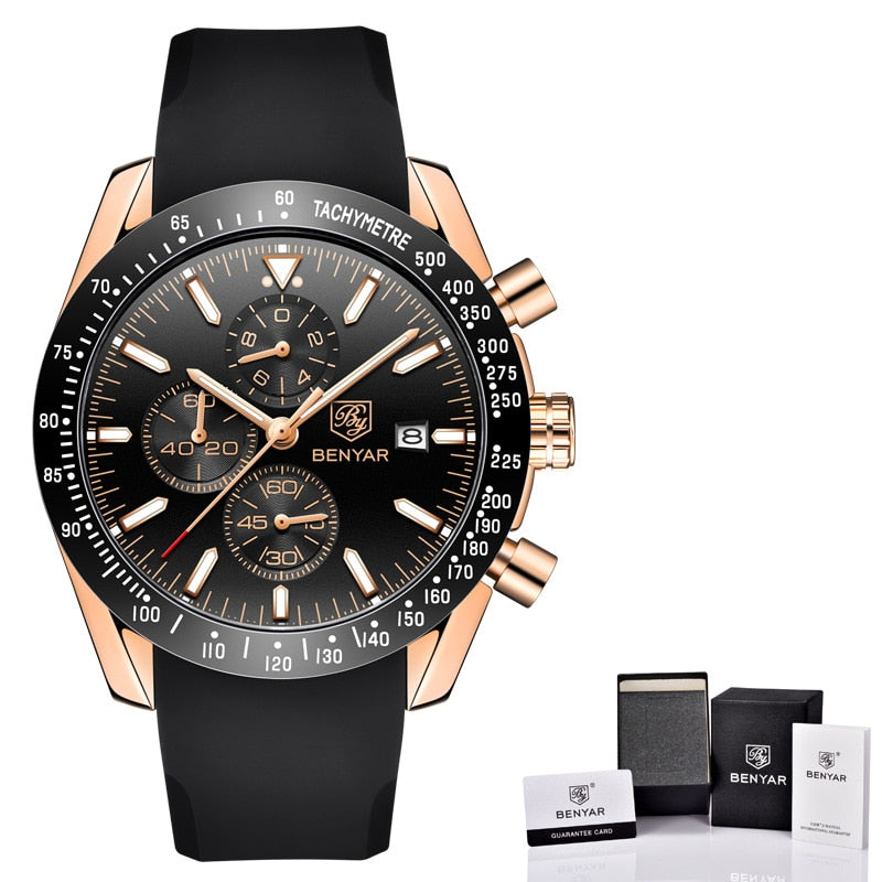BENYAR 2021 New Men Watch Business Full Steel Quartz Top Brand Luxury Casual Waterproof Sports Male Wristwatch Relogio Masculino