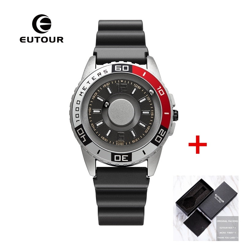 EUTOUR New innovative magnetic metal multi-function men's watch fashion sports quartz watch simple strap pilot