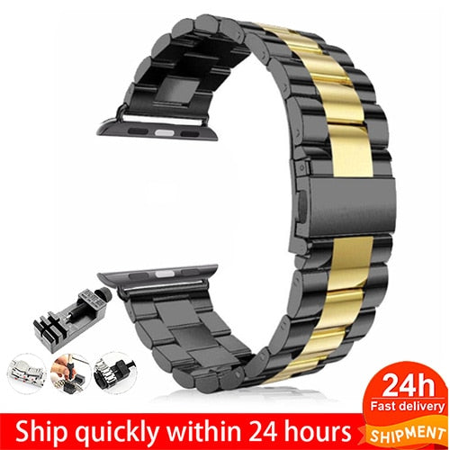 Steel strap For Apple Watch band 45mm 44mm 42mm 38mm 40mm 41mm Metal Sports Bracelet for iWatch Series 7 6 se 5 4 3 Accessories