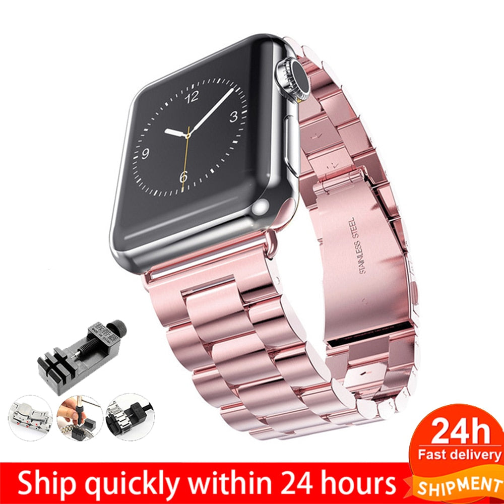 Steel strap For Apple Watch band 45mm 44mm 42mm 38mm 40mm 41mm Metal Sports Bracelet for iWatch Series 7 6 se 5 4 3 Accessories