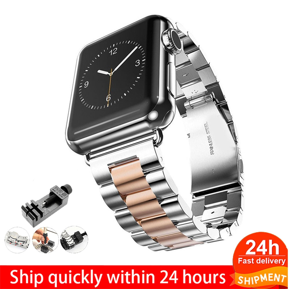 Steel strap For Apple Watch band 45mm 44mm 42mm 38mm 40mm 41mm Metal Sports Bracelet for iWatch Series 7 6 se 5 4 3 Accessories
