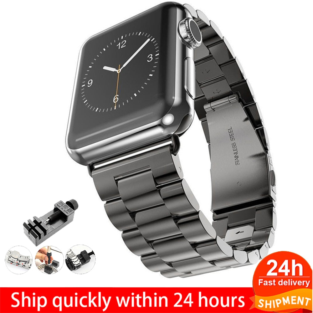 Steel strap For Apple Watch band 45mm 44mm 42mm 38mm 40mm 41mm Metal Sports Bracelet for iWatch Series 7 6 se 5 4 3 Accessories