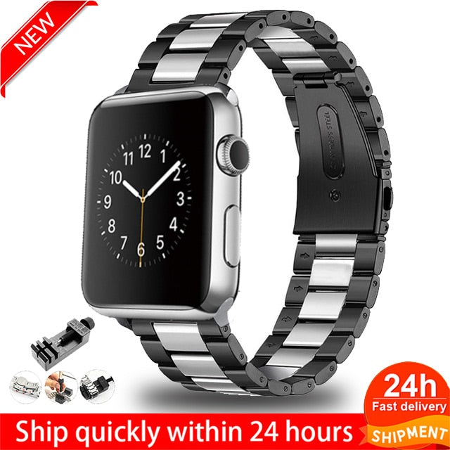 Steel strap For Apple Watch band 45mm 44mm 42mm 38mm 40mm 41mm Metal Sports Bracelet for iWatch Series 7 6 se 5 4 3 Accessories