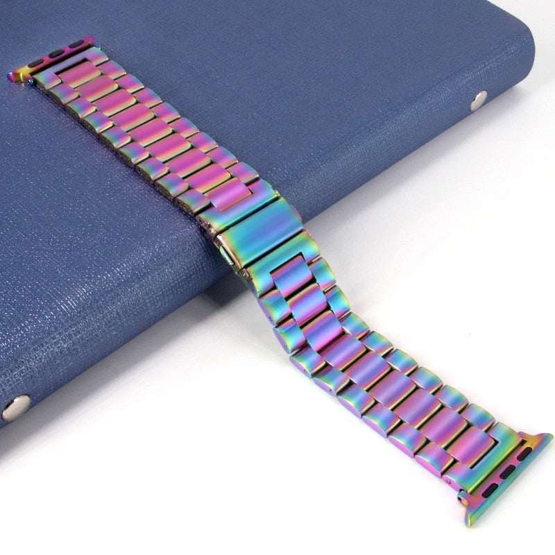 Steel strap For Apple Watch band 45mm 44mm 42mm 38mm 40mm 41mm Metal Sports Bracelet for iWatch Series 7 6 se 5 4 3 Accessories