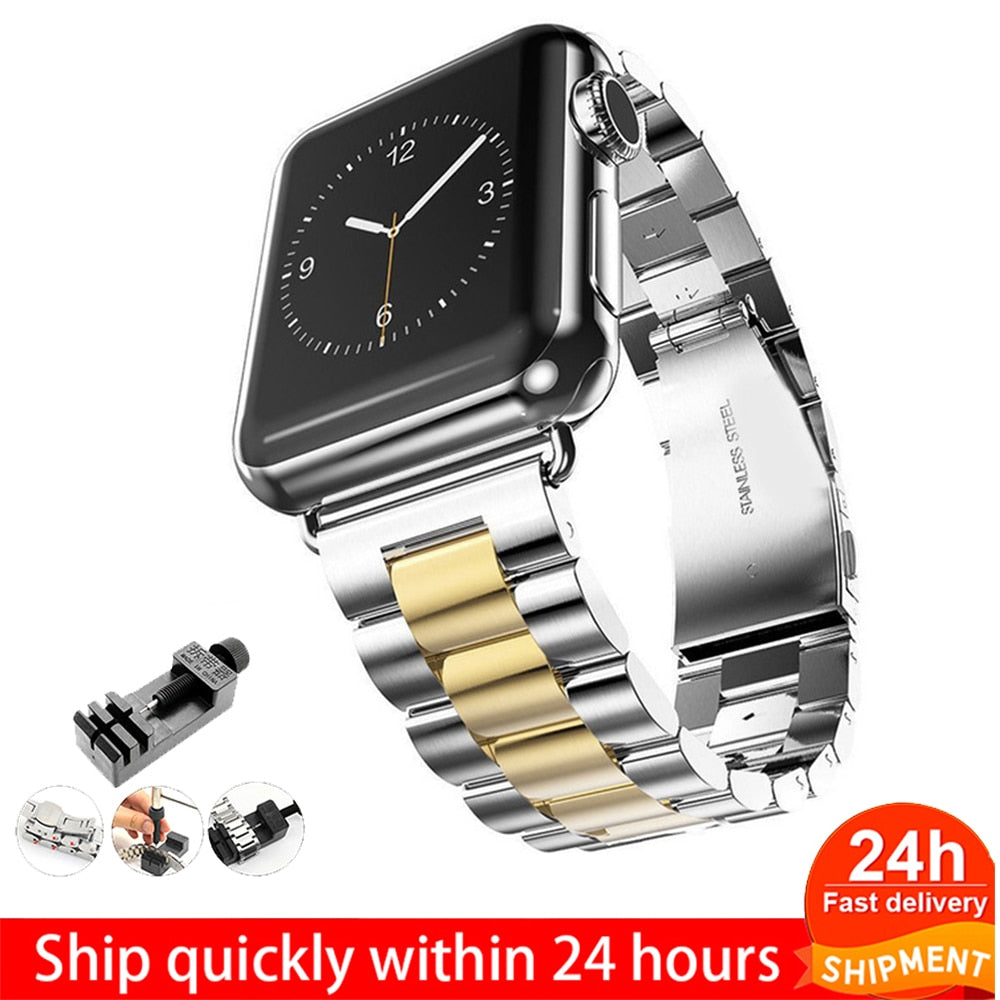 Steel strap For Apple Watch band 45mm 44mm 42mm 38mm 40mm 41mm Metal Sports Bracelet for iWatch Series 7 6 se 5 4 3 Accessories