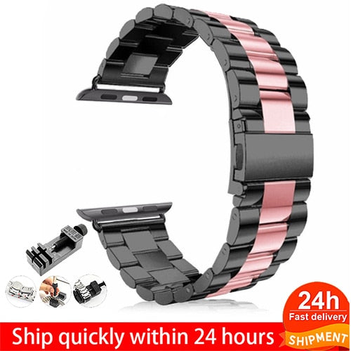 Steel strap For Apple Watch band 45mm 44mm 42mm 38mm 40mm 41mm Metal Sports Bracelet for iWatch Series 7 6 se 5 4 3 Accessories