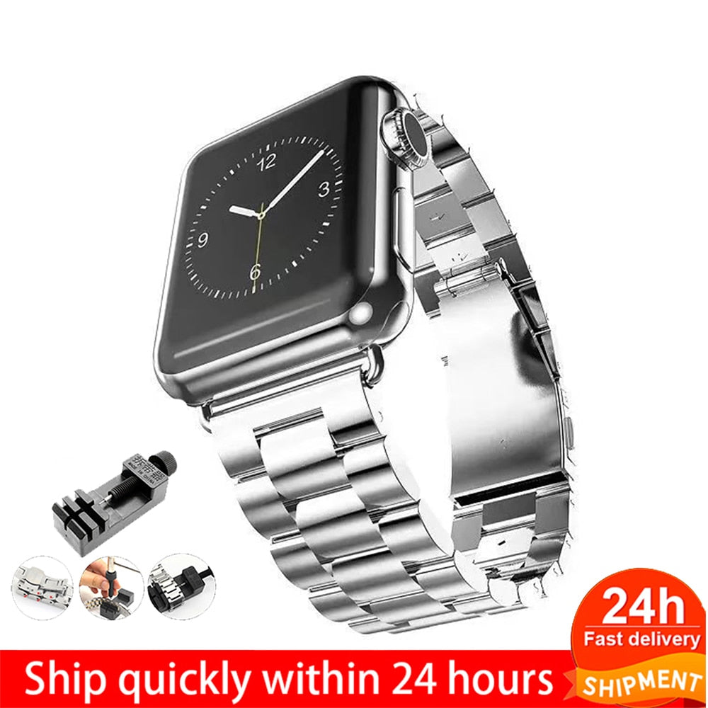 Steel strap For Apple Watch band 45mm 44mm 42mm 38mm 40mm 41mm Metal Sports Bracelet for iWatch Series 7 6 se 5 4 3 Accessories