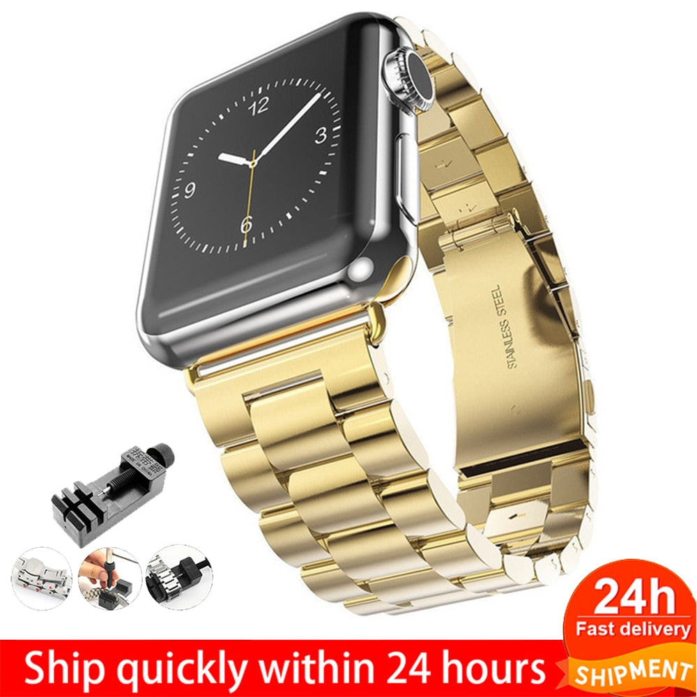 Steel strap For Apple Watch band 45mm 44mm 42mm 38mm 40mm 41mm Metal Sports Bracelet for iWatch Series 7 6 se 5 4 3 Accessories