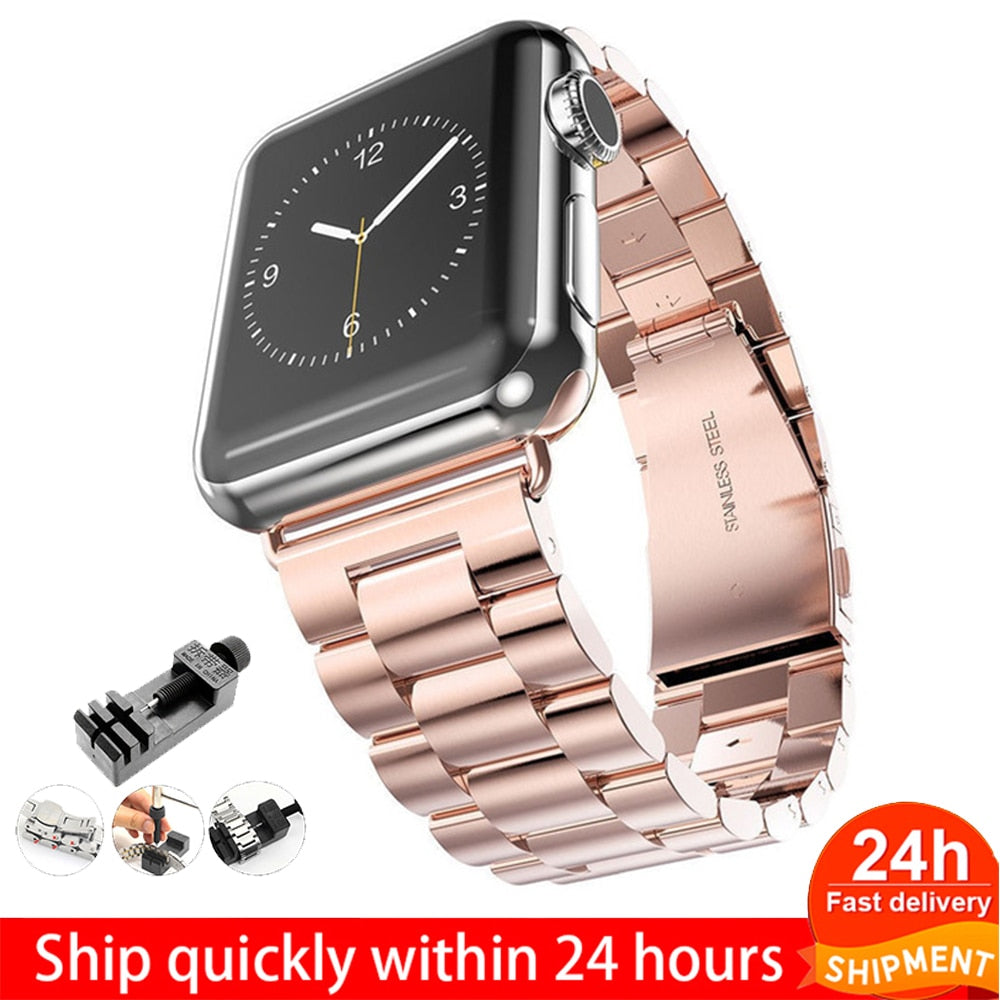 Steel strap For Apple Watch band 45mm 44mm 42mm 38mm 40mm 41mm Metal Sports Bracelet for iWatch Series 7 6 se 5 4 3 Accessories