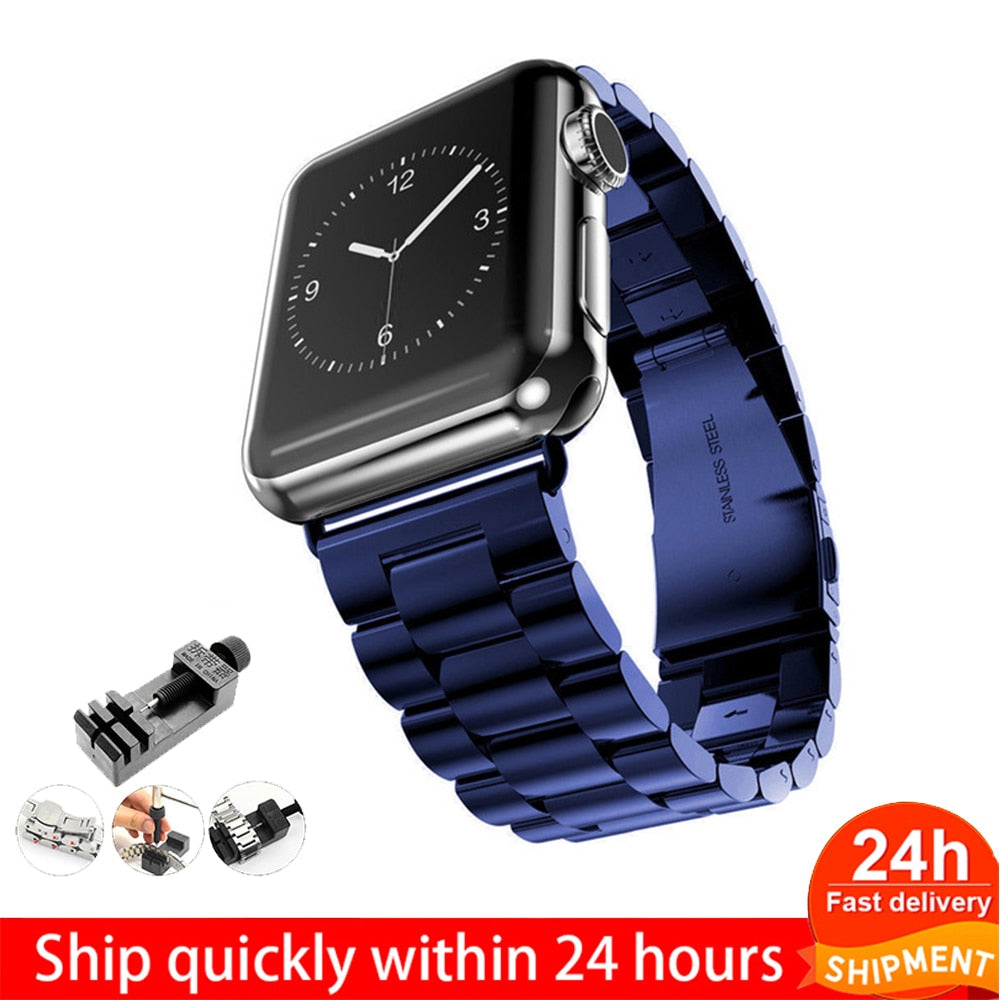 Steel strap For Apple Watch band 45mm 44mm 42mm 38mm 40mm 41mm Metal Sports Bracelet for iWatch Series 7 6 se 5 4 3 Accessories