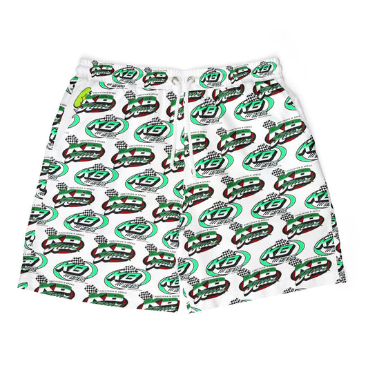 KB Attire All Over Logo Racing Swim Shorts