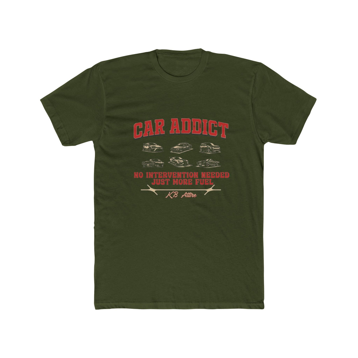 Car Addict Unisex Cotton Crew Tee - No Intervention Needed, Just More Fuel