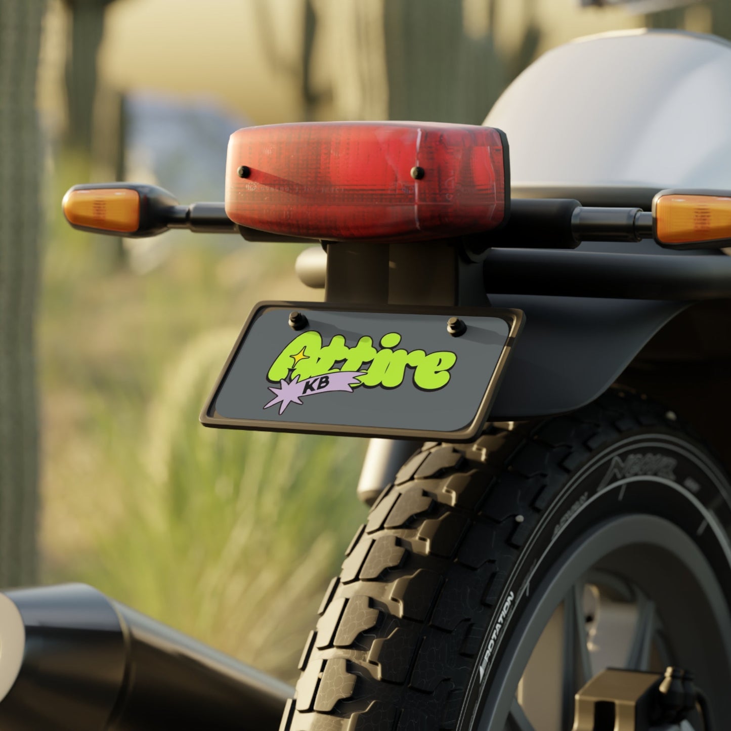 KB Attire "Cartoon' Logo License Plate