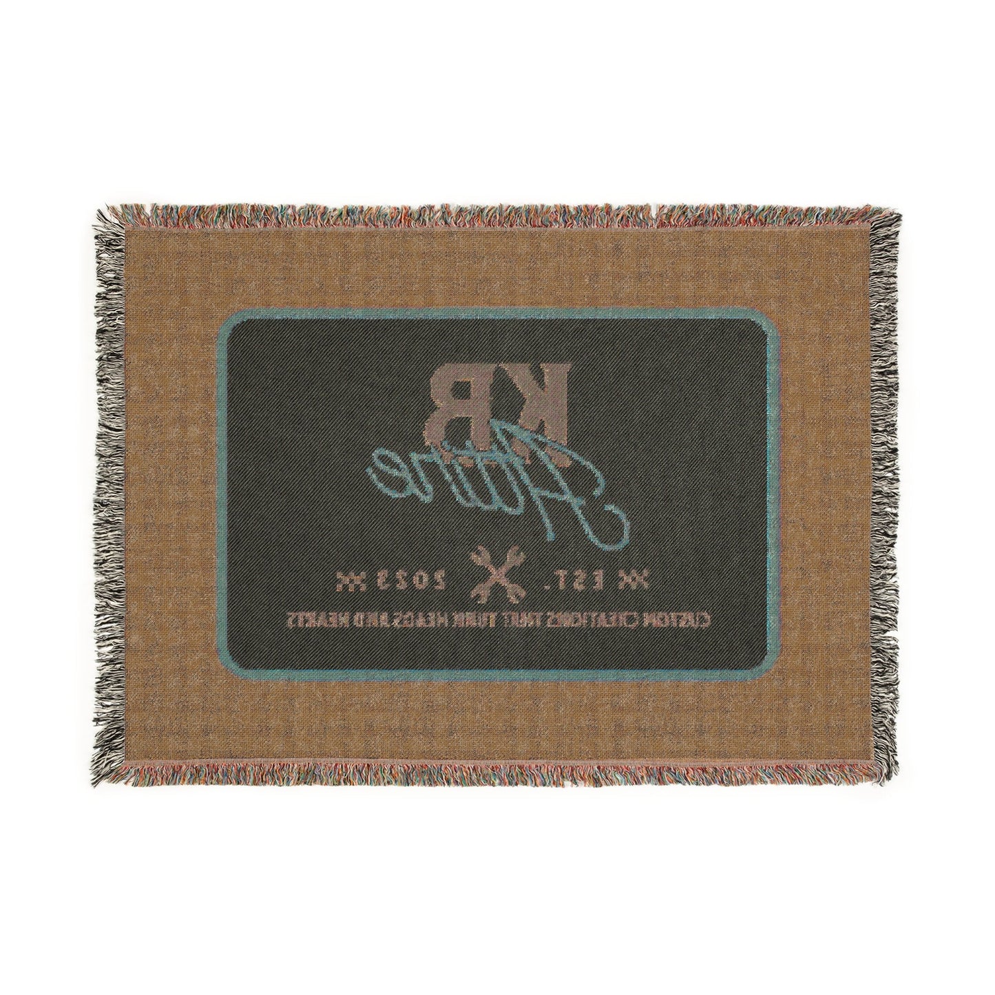 KB Attire "The Logo" Woven Blanket (Baby Blue)