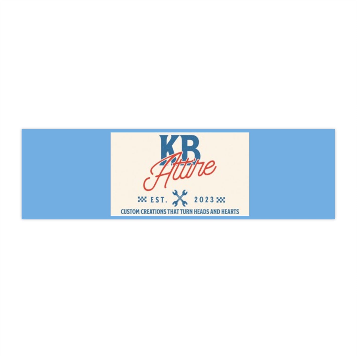 KB Attire "The Patch" Logo Custom Bumper Sticker (Sky Blue)