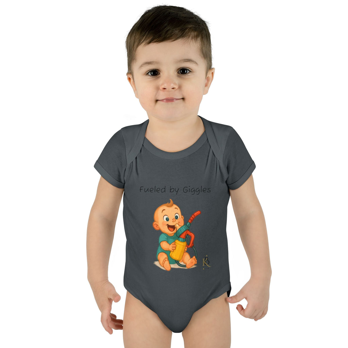 KB Attire Baby Bodysuit with "Fueled by Giggles" Design