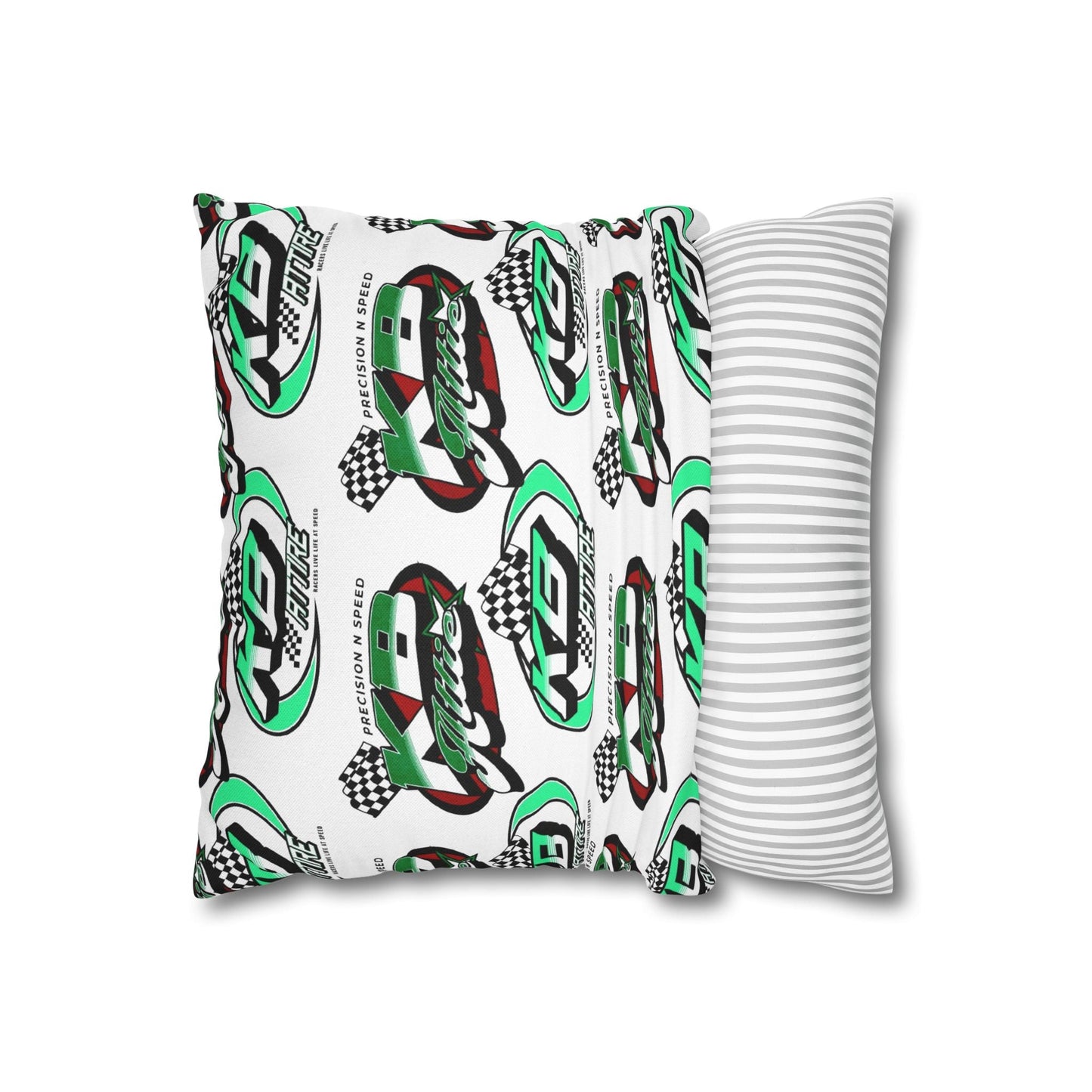 KB Attire All Over Logo Racing-Themed Square Pillowcase