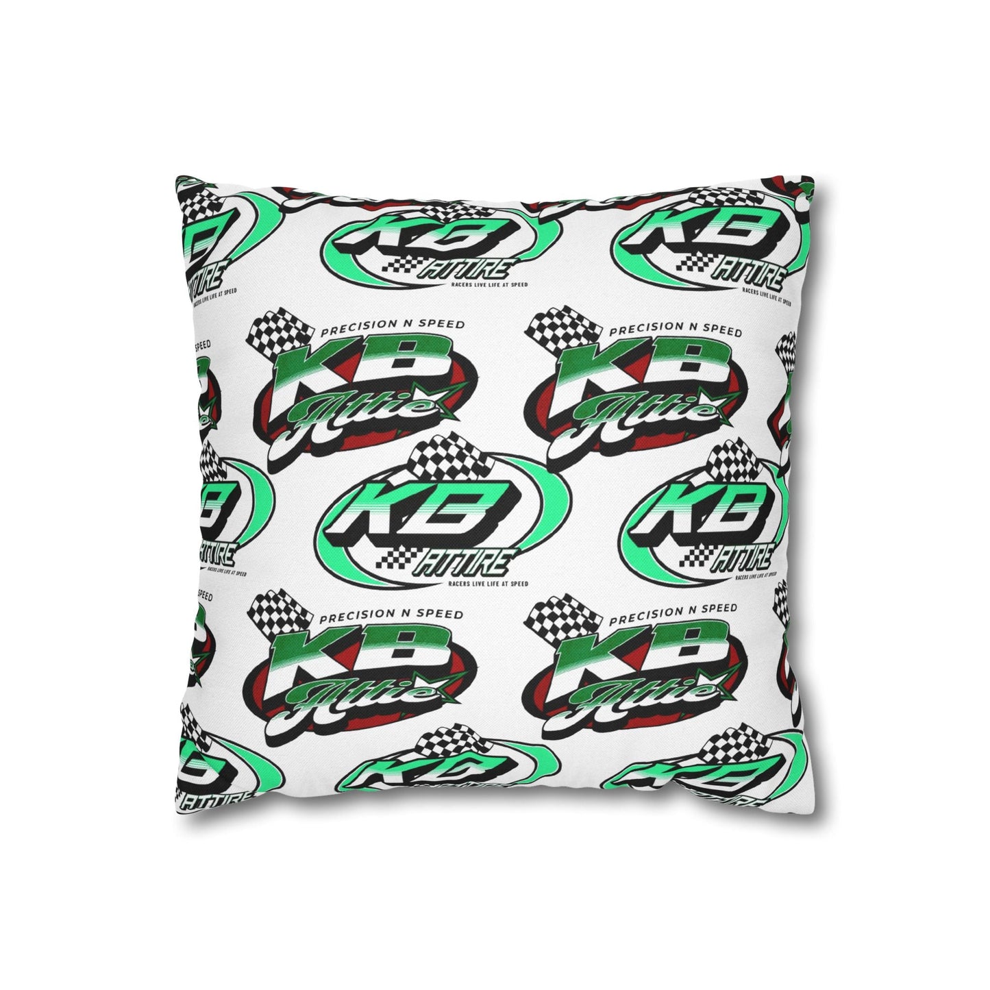 KB Attire All Over Logo Racing-Themed Square Pillowcase