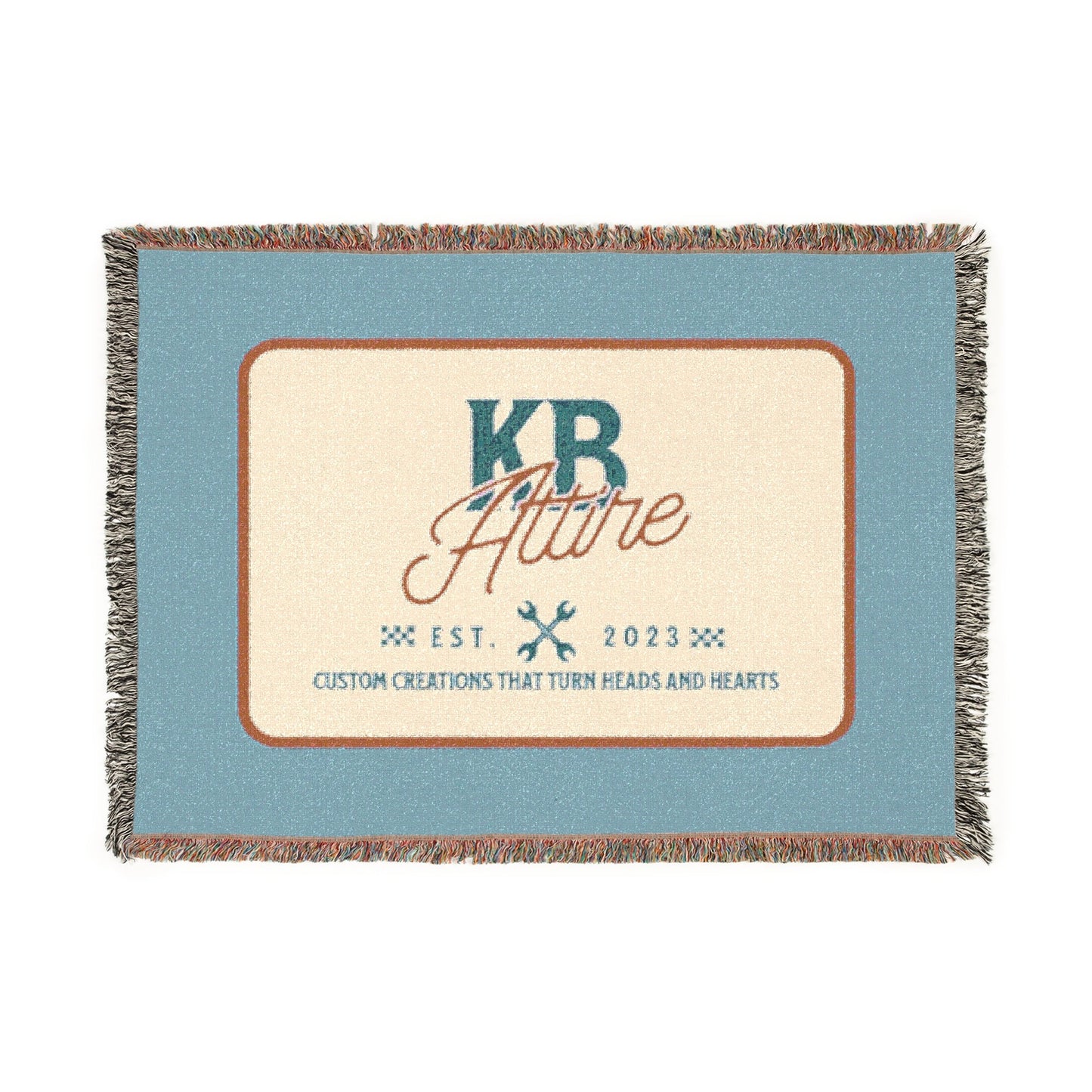 KB Attire "The Logo" Woven Blanket (Baby Blue)