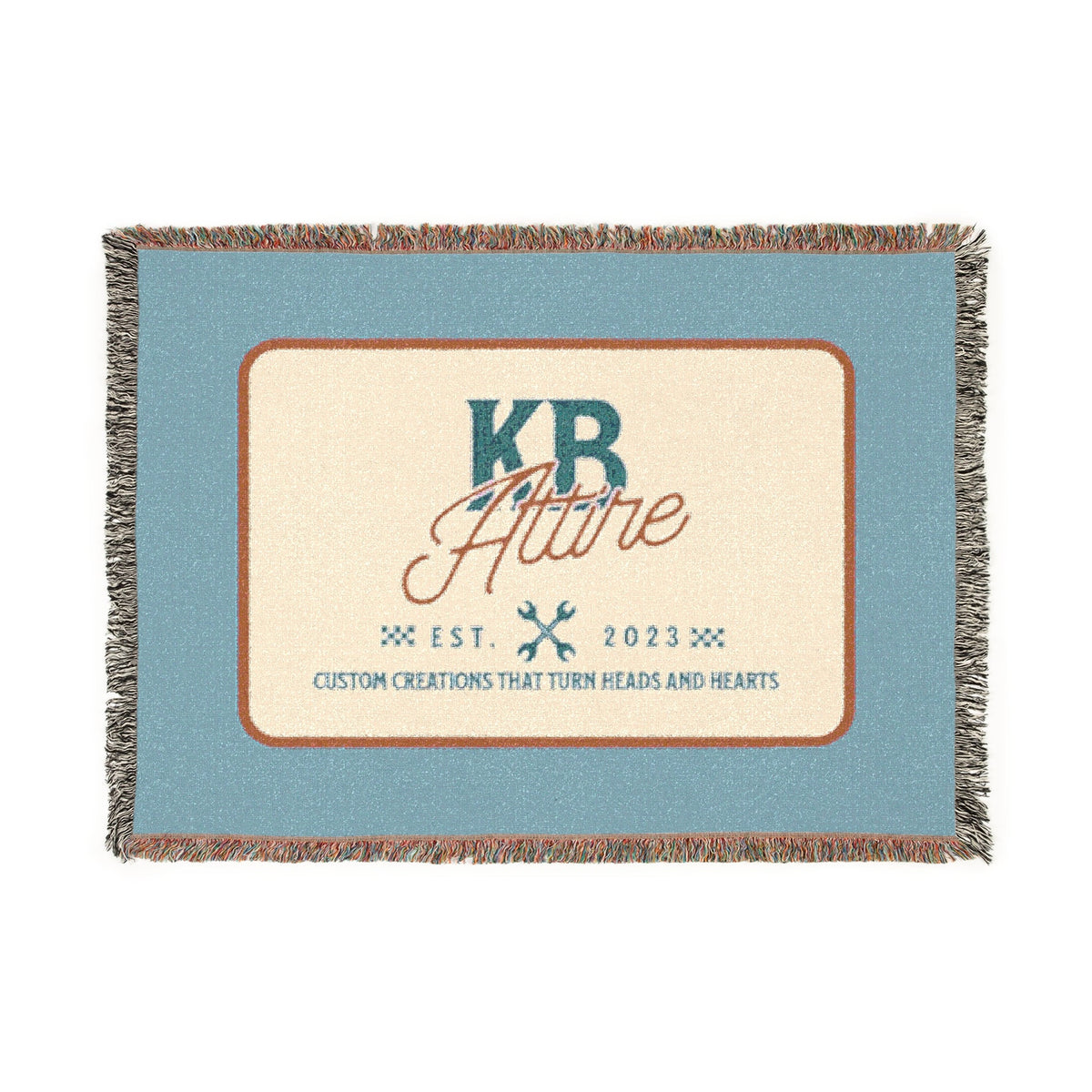KB Attire "The Logo" Woven Blanket (Baby Blue)