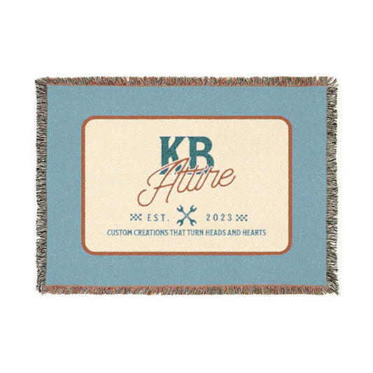 KB Attire "The Logo" Woven Blanket (Baby Blue)