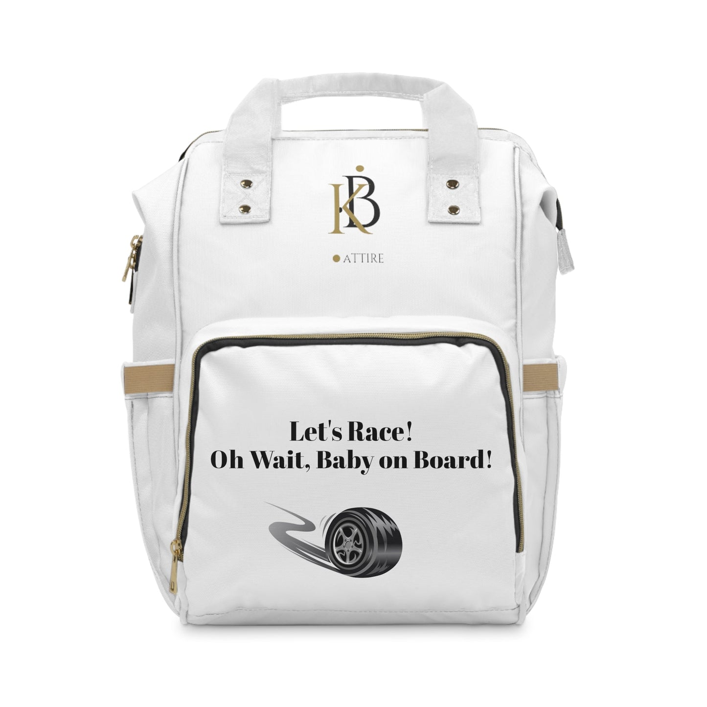 "Let's Race! Oh Wait, Baby on Board!" Multifunctional Diaper Backpack